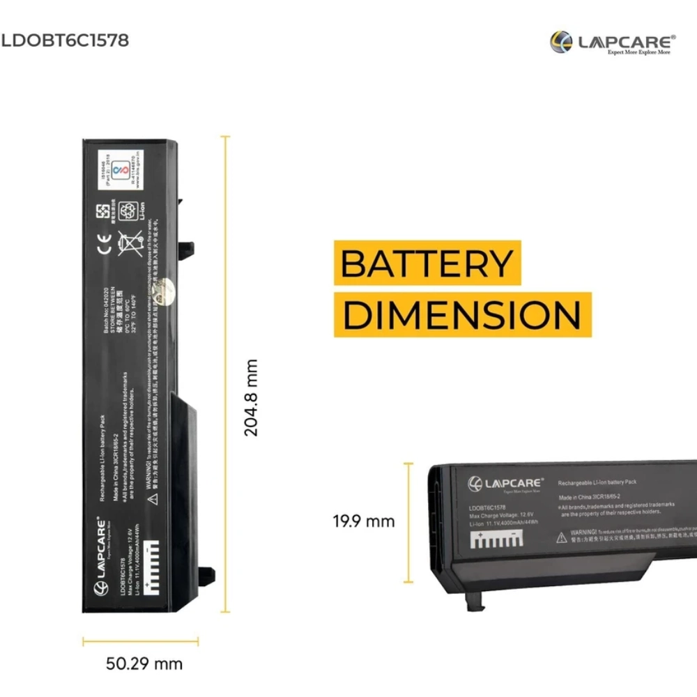 Lapcare Laptop Battery Compatible For Dell Vostro 1310 6C view 4